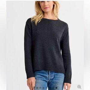 Pura cashmere Everyday Cotton Crew in charcoal XXS